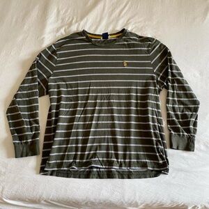 Forrest green striped long sleeve Polo assn top